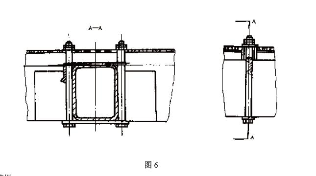 用壓木、木楔壓緊，見(jiàn)圖5